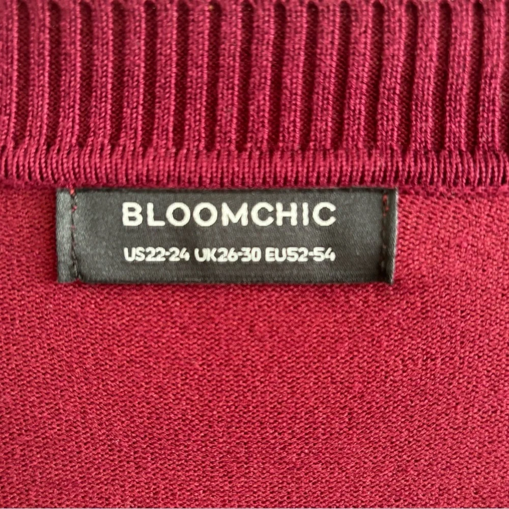 BloomChic Fishnet Knit Sweater 22-24 Long Sleeve V-Neck Pullover Casual